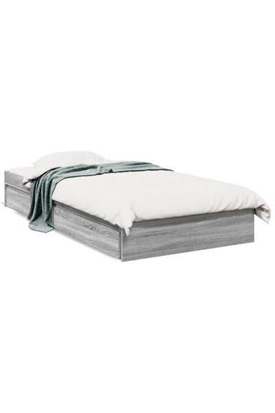 vidaxl Cadru de pat cu sertare gri sonoma 90 x 200 cm lemn prelucrat