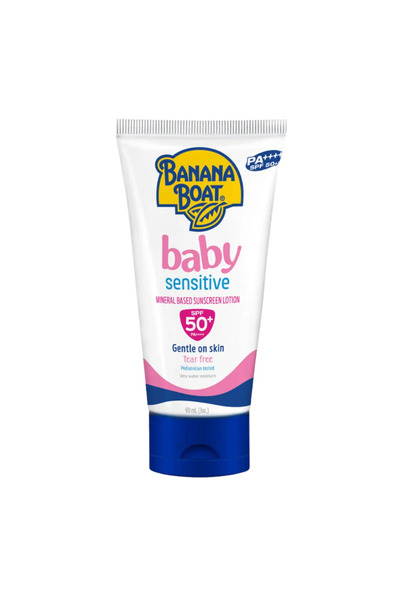 Banana Boat Baby Sensitive Mineral Based Sunscreen Lotion With SPF 50+ Tear F...