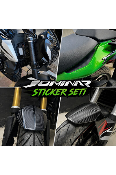İŞCAN MOTOR Dominar 250 / 400 Karbon Sticker Seti 3 Parça Ön Maşa, Çamurluk, ...