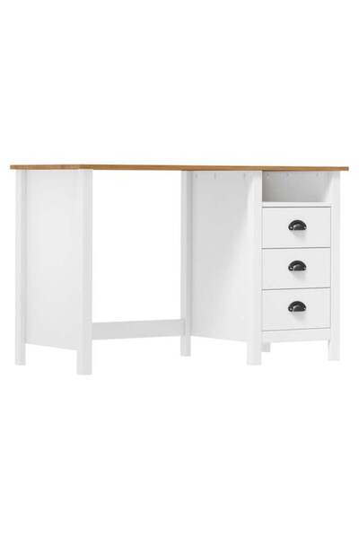 vidaxl Birou Hill cu 3 sertare, 120 x 50 x 74 cm, Lemn masiv de pin