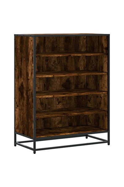 vidaxl Pantofar, stejar afumat, 75 x 38 x 97,5 cm, lemn prelucrat/metal