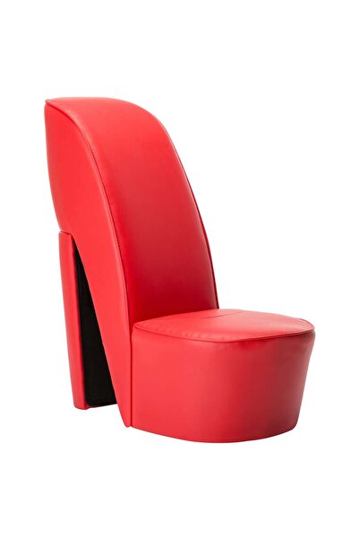 vidaxl Scaun, design toc înalt, roșu, piele ecologică