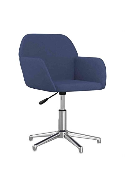 vidaxl Scaun de birou pivotant, albastru, material textil