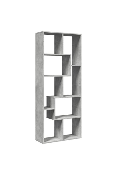 vidaxl Bibliotecă/separator cameră gri beton 67x25x161,5 cm lemn