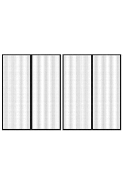 vidaxl Perdele magnetice anti-insecte pentru ușă, 2 bucăți, negre, 230 x 160 cm