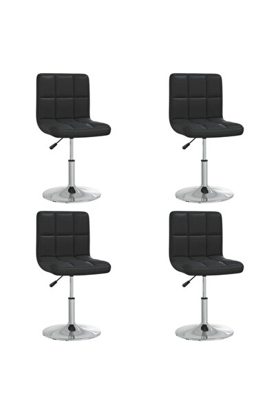 vidaxl Scaune de masă, 4 buc., negre, piele ecologică