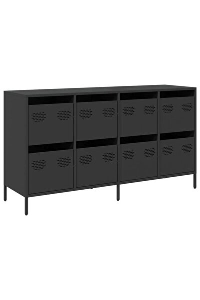 vidaxl Dulap, negru, 135 x 39 x 73.5 cm, oțel laminat la rece