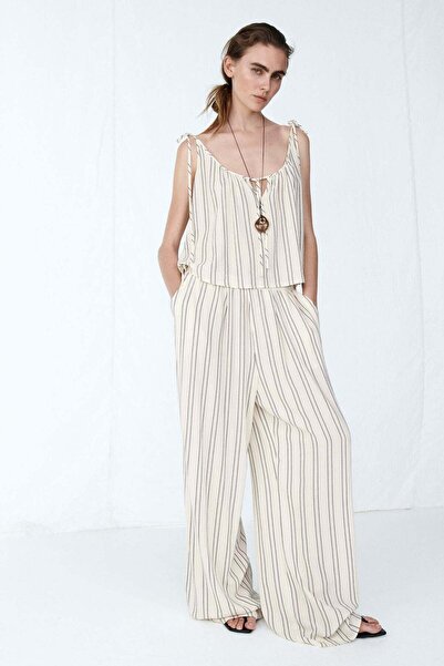H&M بنطلون واسع برباط