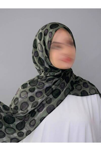 ISHRAQAT AL-AMAL طرح شيفون منقط بالدوائر طولها 2 م وعرضها 1م مريحه وجميله باللبس وخفيفه