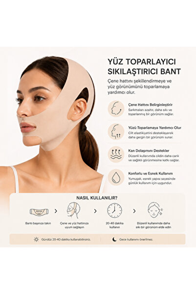 Beauty Box Yüz Toparlayıcı Sıkılaştırıcı Bant – V-Line Çene ve Yüz Şekillendi...