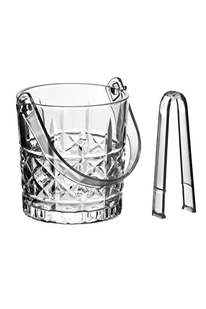 MONDEX Găleată de gheață din sticlă, set de bucătărie modern, 11x11x13, trans...