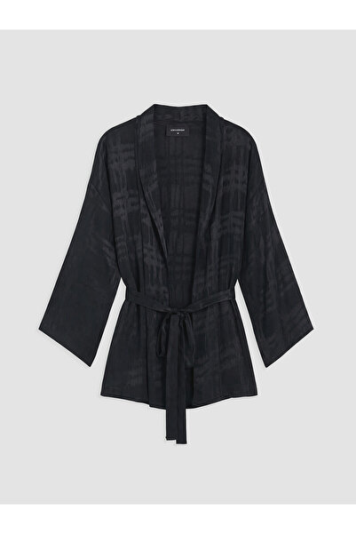 LC Waikiki Peak New Season Shawl Collar Patterned Belted Women's Kimono