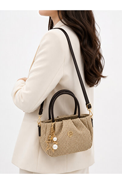 DMG Collection İtaly İnci Star Detailed Zippered Women's Hand and Shoulder Ba...