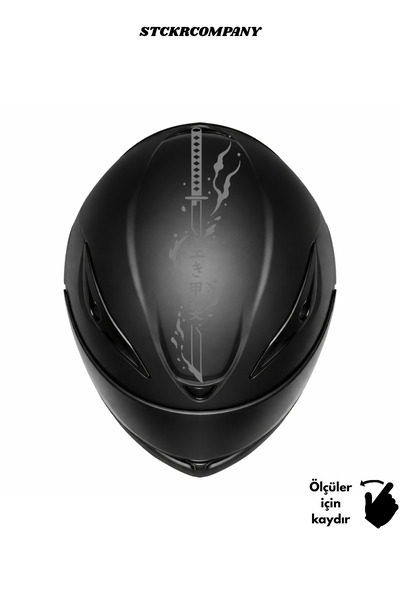 STCKRCO Katana Kask Stickerı - Motor Kaskı Üst Stickerı - Japon Sticker - Kas...