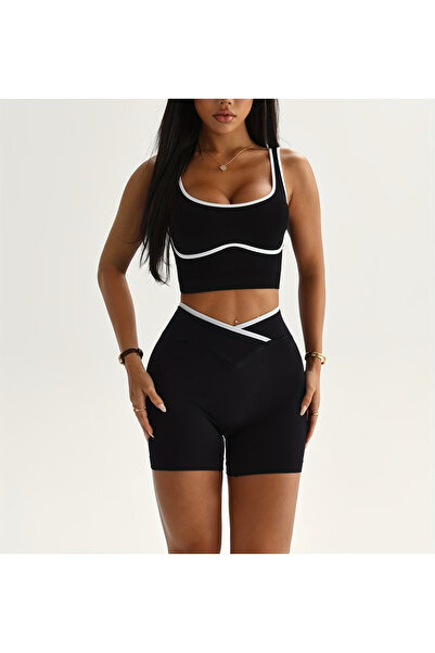 Rosy Live in style Halter Neck Crop & V-Cut High Waist Shorts Set