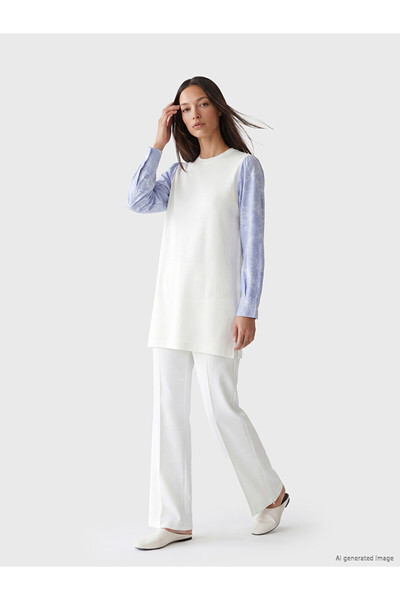 LC Waikiki Soft Touch Embroidered Women's Sweatshirt Tunic