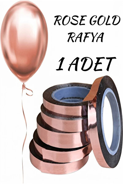 baloss fer Rose Gold Rafya İp 25 Metre Hediye Paketleme Çiçek Süsleme Dekoras...