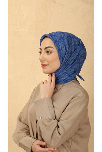locella Soft Pamuk Eşarp Saks Mavisi