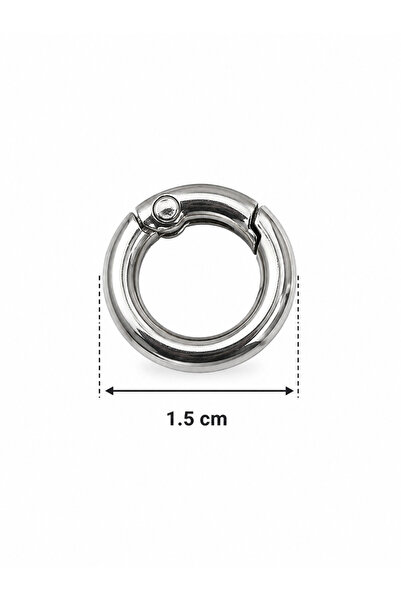 Kardelux Yaylı Mekanizmalı Metal Çanta Halkası (1.5cm çapında)