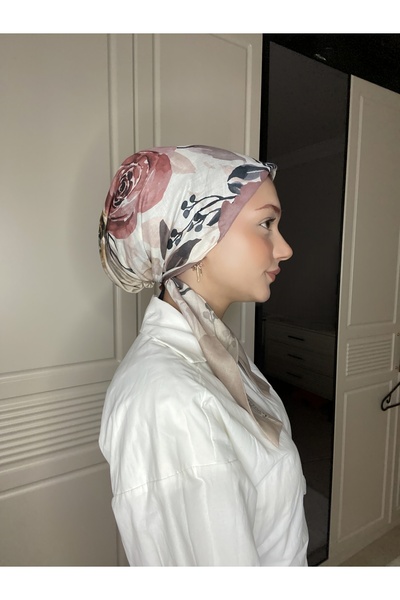 Anatolye Pink Floral Pattern Soft Scarf Bonnet - Non-Slip, Anti-Sweat (Non-Slip)