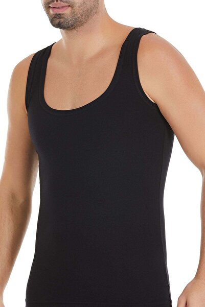 YILDIZ Modal Deep Neck Men's Undershirt Black 3-Pack
