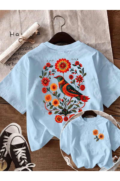 trendypassion Boho-Chic Floral Bird Printed Design Tshirt