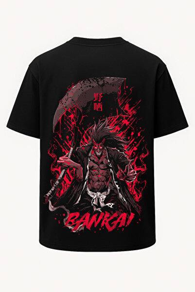 nirvoda Υπερμεγέθη μπλουζάκι με στάμπα Nozarashi Bankai Bleach - Μεγάλη στάμπ...