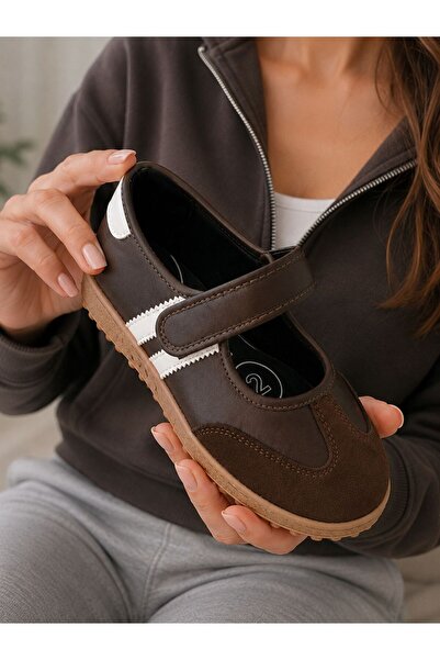 PLN SHOES Women's Velcro Comfortable Stitched Mary Jane Daily Sports Ballerin...