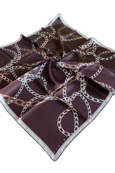 Sisley Tivil Silk Scarf 2026 Summer Season 2021-018 Brown