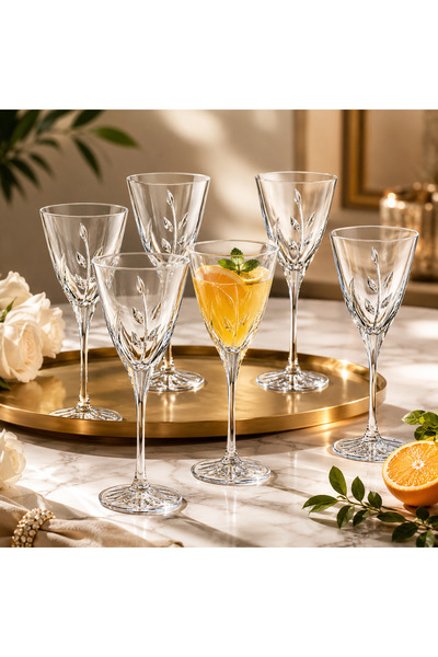 Dania Luxury French Crystal Juice Glass Set of 6 🥂 |   Design with Tree Bran...