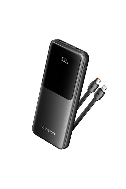 10000mAh 22,5W Dahili Kablolu Hızlı Powerbank Dijital Göstergeli