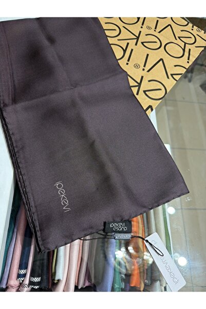 ipekevi Plain Twill Silk Scarf Ash Brown 01116