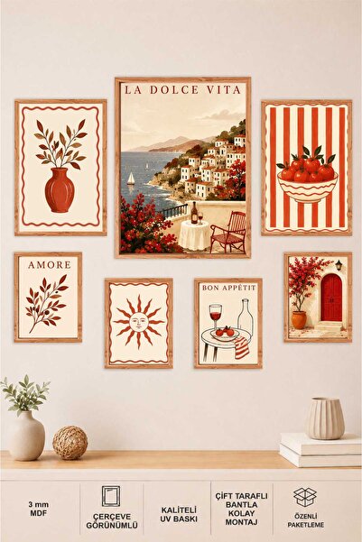UNT Mediteranski povetarac okvir izgleda, set od 7 komada MDF slika – koncept...
