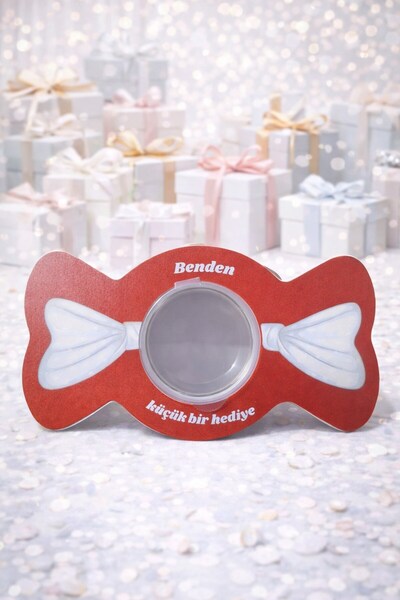 Emtory Gift 5 Adet Kırmızı Kurdele Model Şeker Kutusu - Çikolata Kutusu - Niş...