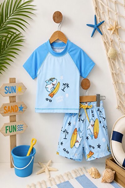 DeKuBaby New Season Cute Character Printed Two-Piece Diving Fabric -Uv Protec...
