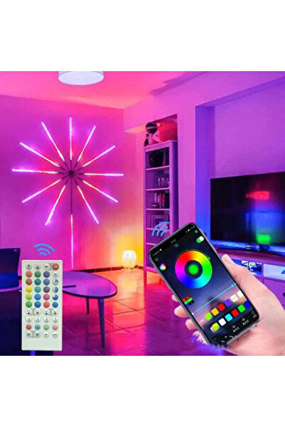 Vivendo Instalatie artificii LED Smart, RGB, muzica, telecomanda si control d...