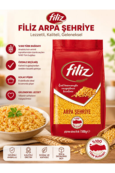 FİLİZ Arpa Şehriye 500 g 1 Adet | Geleneksel Lezzet | Güven Bitkisel