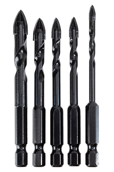 Deli σετ τρυπάνια DH-CZZ005-ED2 για γυαλί, 40Cr YG6X, 4/5/6/8/10mm, εξάγωνο, ...