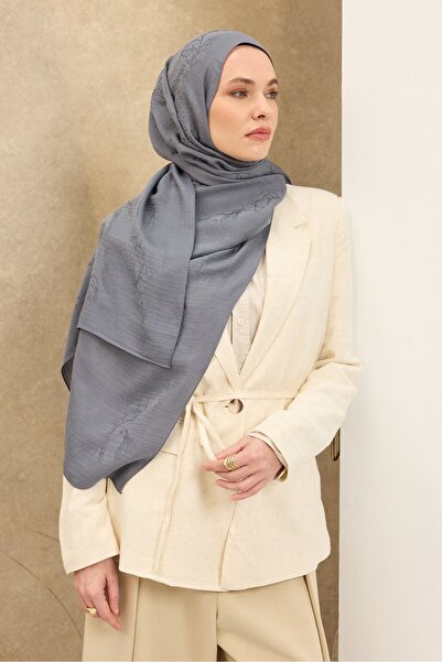 Silk Home شال قطني من نايا بنمط زهور مدخن