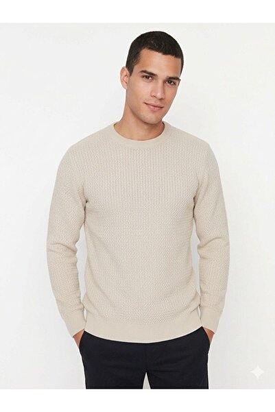 ModaYaren Clothed Collar Standard Fit Textured Knit Sweater
