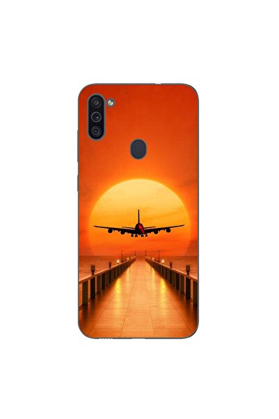 OEM Husa compatibila cu Samsung Galaxy A11 Silicon Gel Tpu Model Airplane Sunset