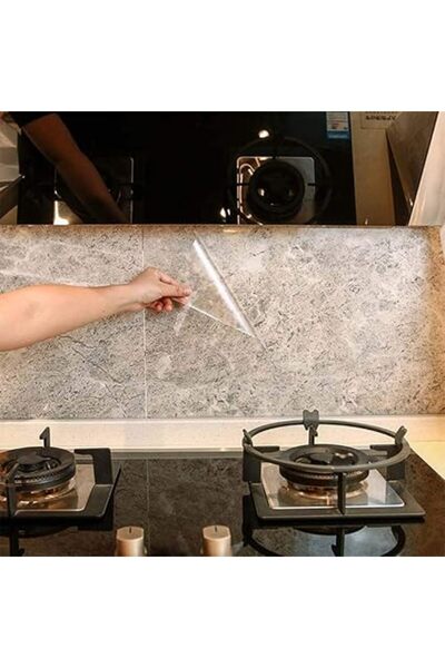 The Bros Kitchen Oil Proof Sticker Clear Wall Protector Transparent High Temp...