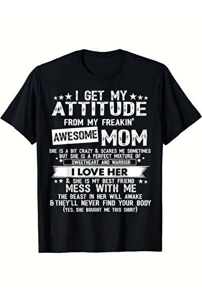 Generic I Get Attitude from My Freaking Awesome Mom' Soft Breathable Crew Nec...