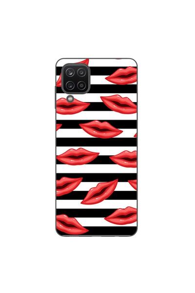 OEM Husa compatibila cu Samsung Galaxy A12 Silicon Gel Tpu Model Striped Kisses