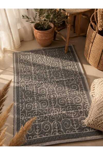 DDHOME Bohem Pamuklu Bukle Kilim - Modern Dokuma Kilim - Yıkanabilir Mutfak v...