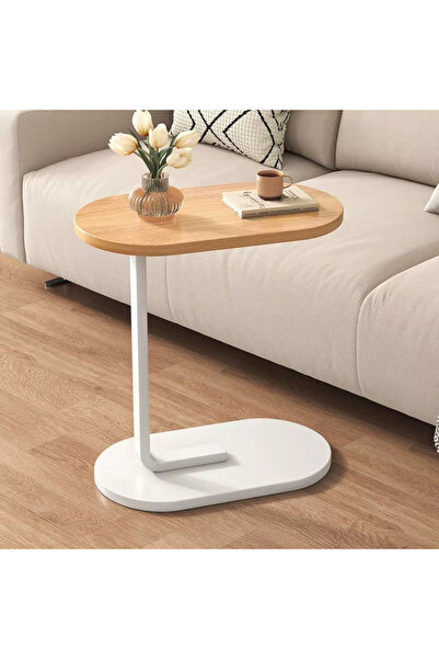 Vivendo Masuta de cafea cu picior pentru pat/canapea, maro 43 x 28 x 60 cm