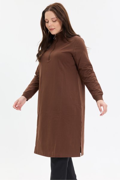 KADO OUTLET Stand collar two thread zippered tunic