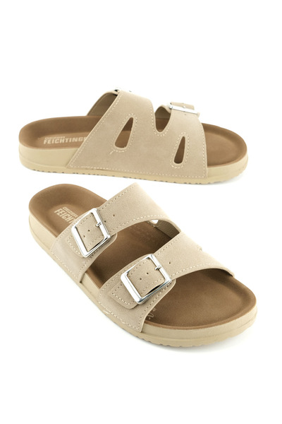 GEZER Feichtingen Women's Summer Slippers Faux Leather Two Buckle Adjustable ...