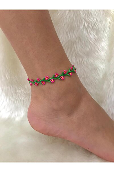 Beykan handmade سوار قدم مزين بزهور اللبلاب