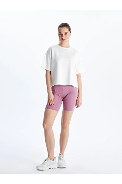 LC Waikiki Purple Elastic Waist Women's Sports Shorts Leggings